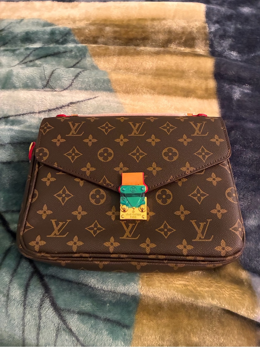 Louis Vuitton Brown Monogram Crossbody with Multicolor Lock